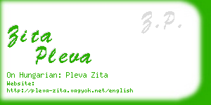 zita pleva business card